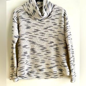 Loft size s cowl neck sweater black and white